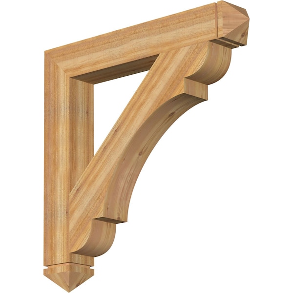 Ekena Millwork Olympic Arts & Crafts Rough Sawn Bracket, Western Red Cedar, 6"W x 42"D x 42"H BKT06X42X42OLY03RWR - main